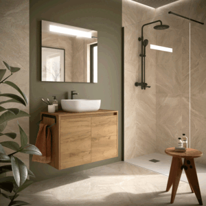 Mueble de baño suspendido Noja con tapa para lavabo sobre encimera
