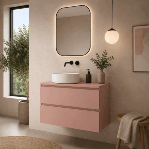Mueble de baño Kalua suspendido con dos cajones y diseño moderno en lacado o melamina - Imagen 2