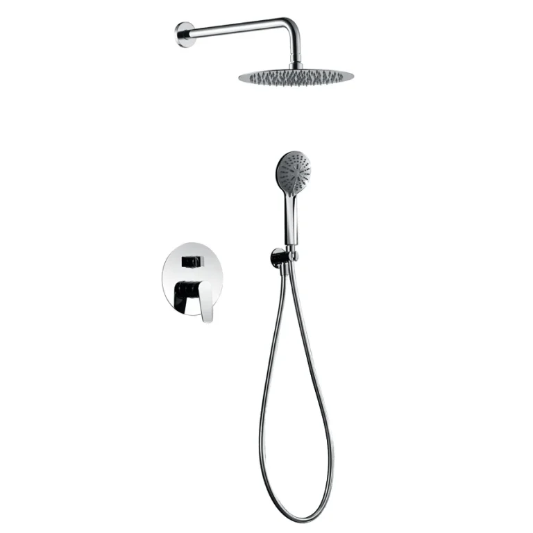 Conjunto de ducha monomando empotrado Bélgica IMEX | Ducha de pared negro mate o cromo, con rociador redondo