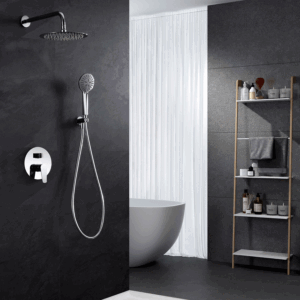 Conjunto de ducha monomando empotrado Bélgica IMEX | Ducha de pared negro mate o cromo - Imagen 4