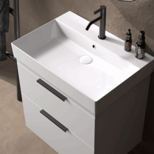 Mueble de baño Elena con lavabo One 60cm, diseño moderno integrado en porcelana - Imagen 4