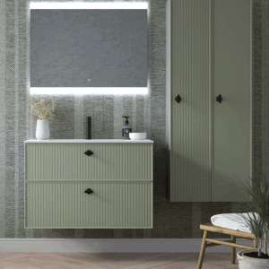 Mueble de baño suspendido Carmen 80 cm con lavabo Aire y 2 cajones