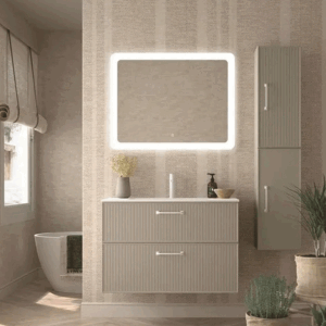 Mueble de baño suspendido Carmen 80 cm con lavabo Aire y 2 cajones - Imagen 2