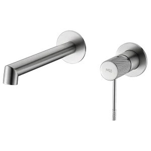 Grifo empotrado de lavabo monomando serie Line de Imex, en acero