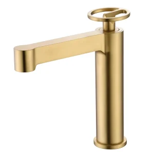 Grifo monomando de lavabo serie Olimpo de Imex, en dorado