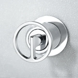 Grifo empotrado de lavabo monomando serie Olimpo de Imex, detalle del mando en cromo
