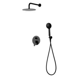 Conjunto de ducha monomando empotrado Bélgica IMEX | Ducha de pared negro mate o cromo - Imagen 2
