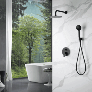 Conjunto de ducha monomando empotrado Bélgica IMEX | Ducha de pared negro mate o cromo - Imagen 3