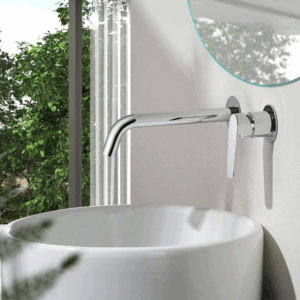 Grifería monomando empotrada para lavabo Bélgica IMEX | Grifo de pared negro o cromo - Imagen 3
