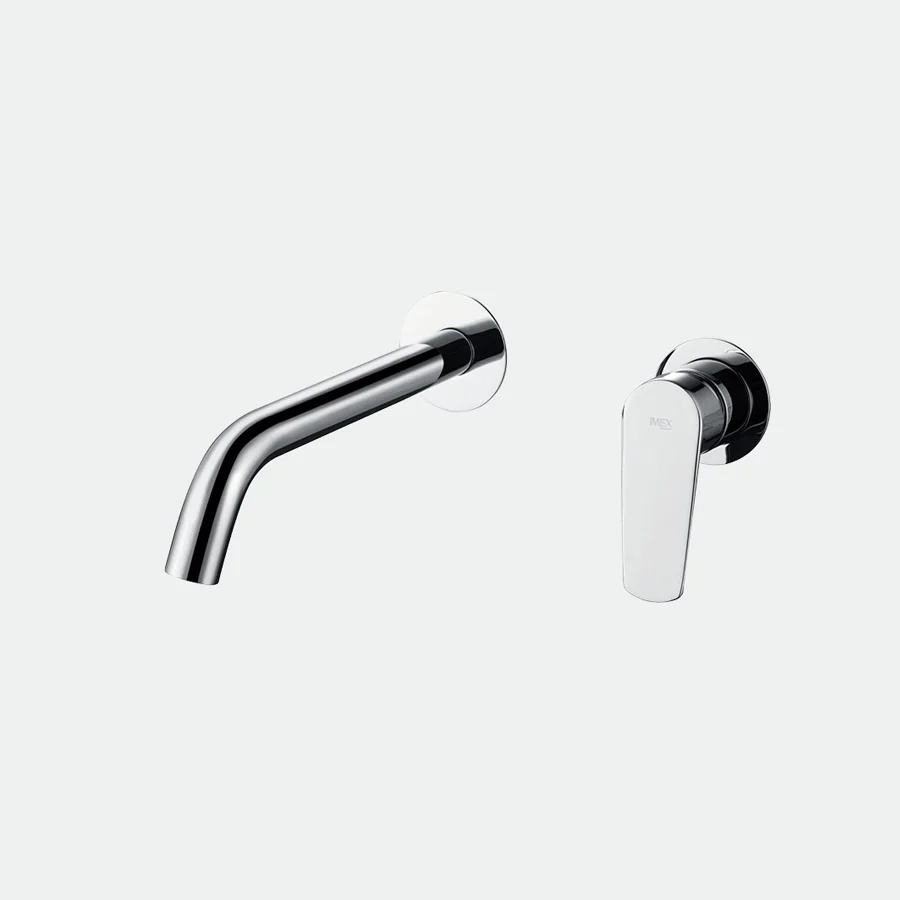 empotrado-3 Grifería monomando empotrada para lavabo Bélgica IMEX | Grifo de pared negro o cromo, en cromo