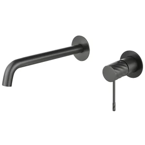 Grifo de lavabo empotrado monomando serie Bless de Imex, en gris oscuro