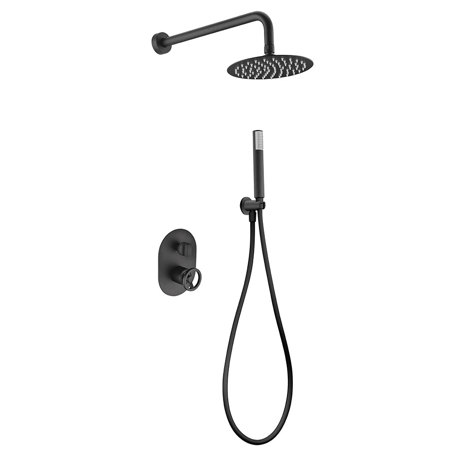 negro- Conjunto de ducha empotrado monomando serie Olimpo de Imex - Imagen 1