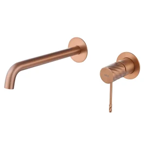 Grifo de lavabo empotrado monomando serie Bless de Imex, en oro rosa