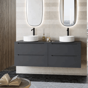 Mueble de baño Kairo suspendido con lavabo porcelánico y 2 cajones - Imagen 2