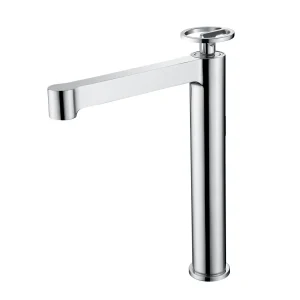 Grifo monomando lavabo alto Olimpo, diseño moderno para baño elegante, en cromo