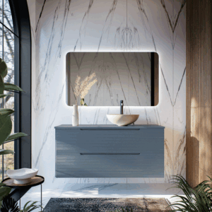 Mueble de baño Paris suspendido con 2 cajones y tapa para lavabo sobre encimera - Imagen 2