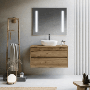 Mueble de baño Montreal suspendido con tapa para lavabo sobre encimera