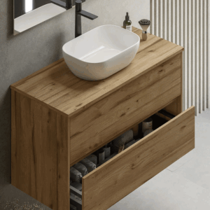 Mueble de baño Montreal suspendido con tapa para lavabo sobre encimera - Imagen 4