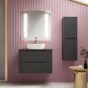 Mueble de baño Kairo suspendido con lavabo porcelánico y 2 cajones - Imagen 7