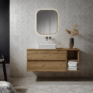 Mueble de baño Montreal suspendido con tapa para lavabo sobre encimera - Imagen 5