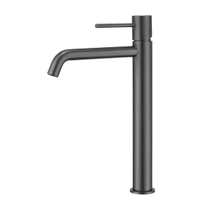 Grifo monomando lavabo alto Monza, diseño moderno en acabados premium, en gris oscuro