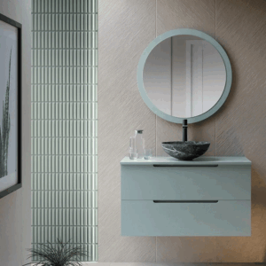 Mueble de baño Kairo suspendido con lavabo porcelánico y 2 cajones - Imagen 4