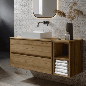 Mueble de baño Montreal suspendido con tapa para lavabo sobre encimera - Imagen 6
