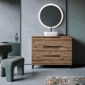 Mueble de baño Ruanda 3 cajones con patas y tapa para lavabo sobre encimera - Imagen 4