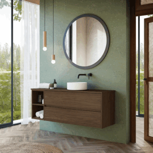 Mueble de baño Montreal suspendido con tapa para lavabo sobre encimera - Imagen 7