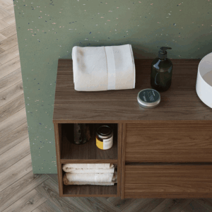 Mueble de baño Montreal suspendido con tapa para lavabo sobre encimera - Imagen 8