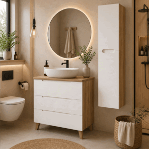 Mueble de baño Roma con tres cajones y patas para lavabo sobre encimera - Imagen 2