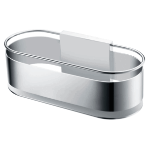Jabonera frontal Anga, accesorio de baño en acero S304 con diseño moderno