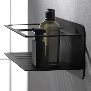 Jabonera frontal Imán, accesorio de baño en acero S304 en varios acabados, en negro, ambientado en baño
