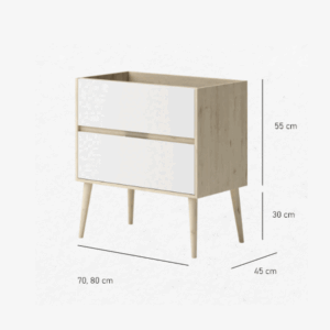 Mueble de baño Nórdico suspendido con lavabo sobre encimera | Diseño escandinavo - Imagen 9