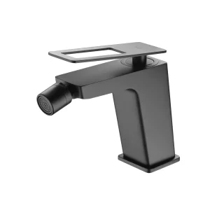 Grifo monomando bidé Suecia, diseño moderno, en negro
