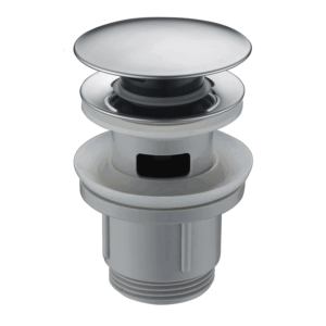 Válvula click-clack de PVC para lavabo en acabado cromo