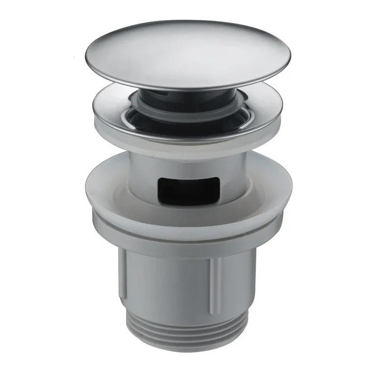 Válvula click-clack de PVC para lavabo en acabado cromo