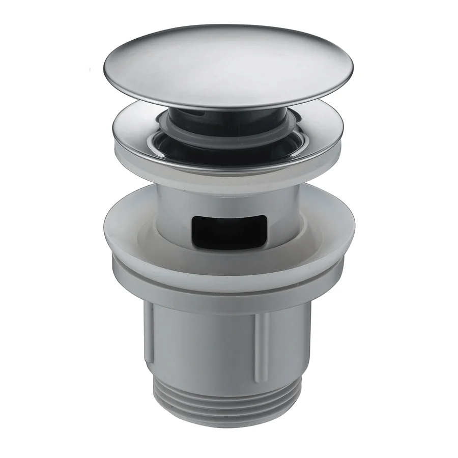 Válvula click-clack de PVC para lavabo en acabado cromo