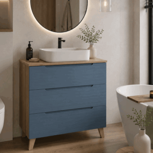 Mueble de baño Roma con tres cajones y patas para lavabo sobre encimera - Imagen 7