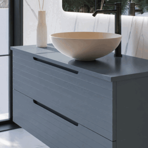 Mueble de baño Paris suspendido con 2 cajones y tapa para lavabo sobre encimera - Imagen 8