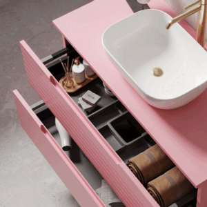Mueble de baño Paris suspendido con 2 cajones y tapa para lavabo sobre encimera - Imagen 7