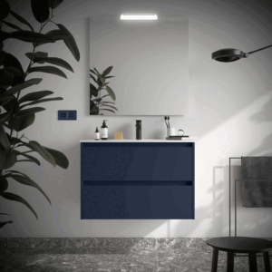 Mueble de baño suspendido Noja con 2 cajones y lavabo de porcelana - Imagen 7