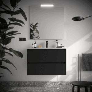 Mueble de baño suspendido Noja con 2 cajones y lavabo de porcelana - Imagen 3