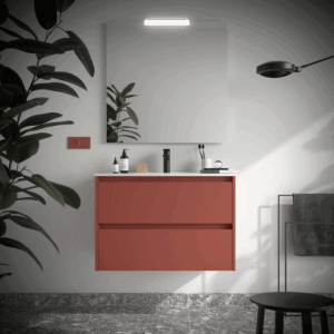Mueble de baño suspendido Noja con 2 cajones y lavabo de porcelana - Imagen 2