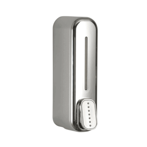 Dosificador de jabón 350 ml Imex, dispensador de pared en negro mate y cromo - Imagen 2