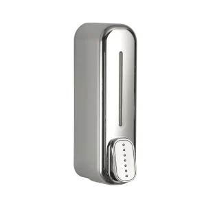 Dosificador de jabón 350 ml Imex, dispensador de pared en negro mate y cromo, en cromo