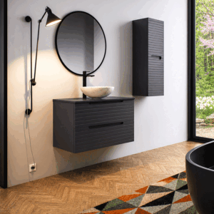 Mueble de baño Paris suspendido con 2 cajones y tapa para lavabo sobre encimera - Imagen 6