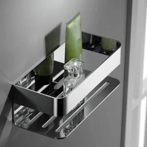 Jabonera frontal Mayura, accesorio de baño en acero S304 en varios acabados