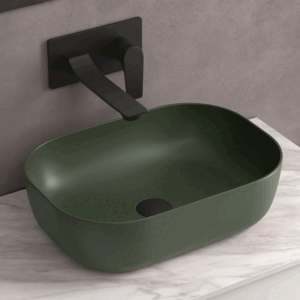 Lavabo de posar Carla, lavabo sobre encimera de porcelana para baño moderno - Imagen 3
