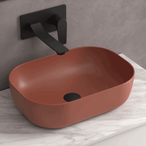 Lavabo de posar Carla, lavabo sobre encimera de porcelana para baño moderno